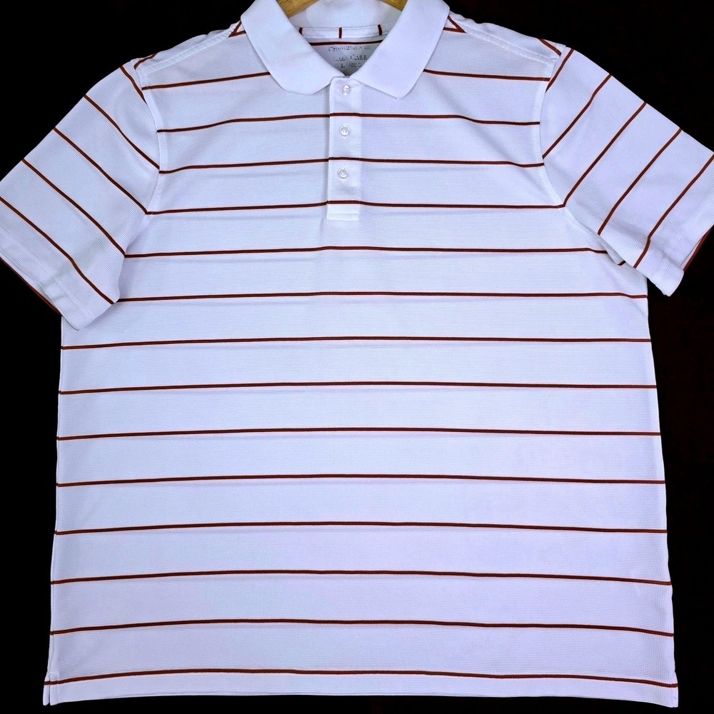 Croft & Barrow Mens Size‎ L Golf Polo Shirt Striped Performance Short Sleeve